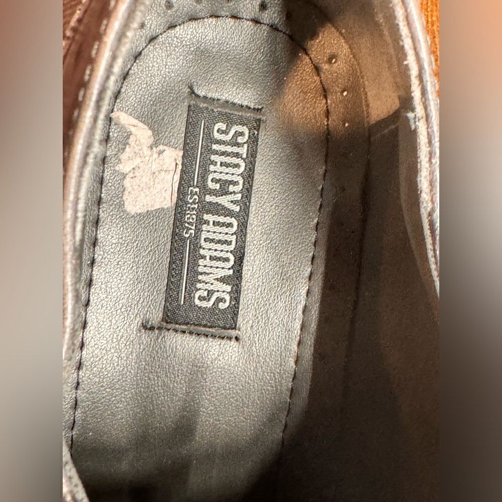 Stacy Adams Amori Ostrich Quill Oxford Gray Toe Leather Shoes size 12 - Picture 4 of 10